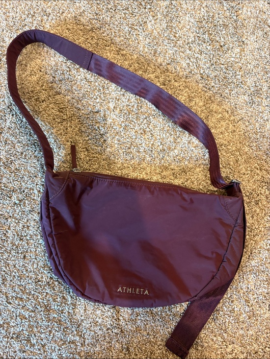 Athleta Handbags - Athleta Wine Maroon Crescent Crossbody Bag